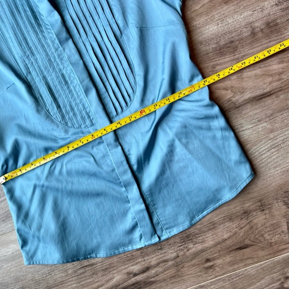 Paul Hardy sleeveless pin tuck blouse cornflower blue s/p - Picture 12 of 14